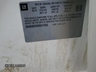 2013 Buick Regal Turbo Premium 1 with VIN 2G4GS5EV0D9247682, listed as a Copart auction lot 64256555 with Not provided miles and Salvage title. Bid and sale history available at DreamBid. Image 12.