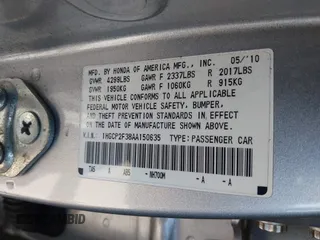 2010 Honda Accord LX with VIN 1HGCP2F38AA150635, listed as a IAAI auction lot 42392493 with 156,253 mi miles and . Bid and sale history available at DreamBid. Image 9.