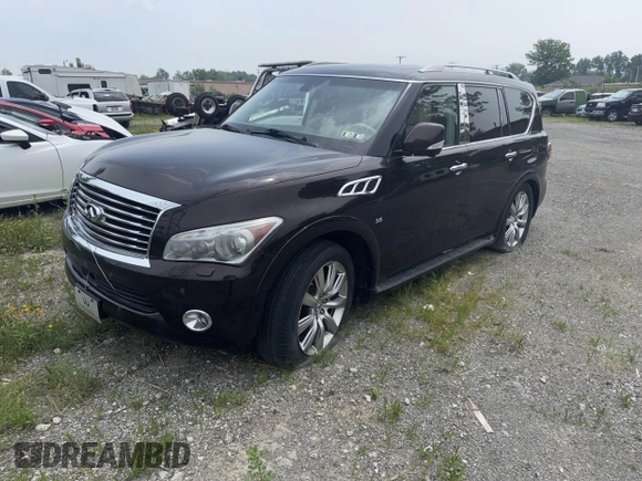 2014 Infiniti QX80 with VIN JN8AZ2NE3E9064938, listed as a IAAI auction lot 42447609 with Not provided miles and . Bid and sale history available at DreamBid. Image 2.