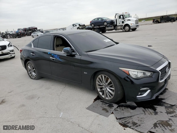 2019 Infiniti Q50 3.0t LUXE with VIN JN1EV7AP8KM512633, listed as a Copart auction lot 47567594 with 138,436 mi miles and Salvage Title. Bid and sale history available at carsss.com. Image 4.