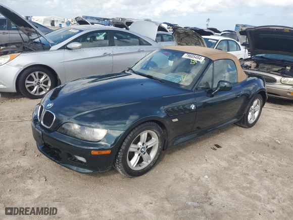 2000 BMW Z3 2.5L with VIN WBACH9343YLG05276, listed as a Copart auction lot 79605494 with 38,226 mi miles and Non Repairable. Bid and sale history available at carsss.com. Image 1.