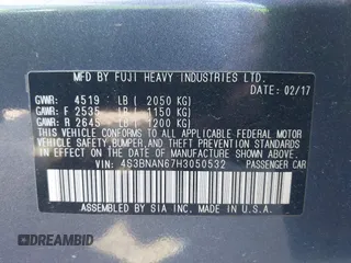 2017 Subaru Legacy Limited with VIN 4S3BNAN67H3050532, listed as a IAAI auction lot 42653932 with 82,125 mi miles and . Bid and sale history available at DreamBid. Image 9.