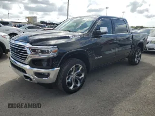 2023 Ram 1500 Longhorn with VIN 1C6SRFKT6PN505392, listed as a Copart auction lot 75026734 with 14,774 mi miles and Salvage title. Bid and sale history available at DreamBid. Image 1.