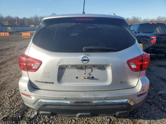 2017 Nissan Pathfinder SV with VIN 5N1DR2MN9HC664487, listed as a Copart auction lot 44526715 with 0 mi miles and Salvage Title. Bid and sale history available at carsss.com. Image 6.