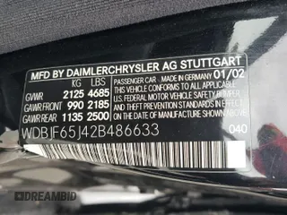 2002 Mercedes-Benz E-Class with VIN WDBJF65J42B486633, listed as a Copart auction lot 76979054 with 151,429 mi miles and Salvage Title. Bid and sale history available at carsss.com. Image 14.