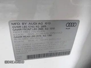 2014 Audi Q5 Prestige with VIN WA1VMAFP5EA046228, listed as a IAAI auction lot 41493922 with Not provided miles and . Bid and sale history available at DreamBid. Image 9.
