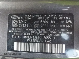 2018 Genesis G80 3.8L z VIN KMHGN4JE9JU265510, wystawiony jako IAAI lot #41985721 z przebiegiem 188 236 mil mil oraz . Historia ofert i sprzedaży dostępna na DreamBid. Obrazek 9.