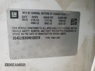 2017 Buick Regal Sport Touring with VIN 2G4GL5EX6H9109374, listed as a Copart auction lot 51633885 with 121,301 mi miles and Salvage Title. Bid and sale history available at carsss.com. Image 12.