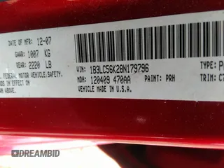 2008 Dodge Avenger SXT with VIN 1B3LC56K28N179796, listed as a IAAI auction lot 41506464 with 130,421 mi miles. Bid and sale history available at carsss.com. Image 9.