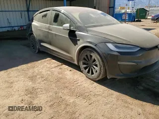 2022 Tesla Model X with VIN 7SAXCDE55NF341925, listed as a Copart auction lot 47607595 with Not Provided miles and Salvage Title. Bid and sale history available at DreamBid. Image 11.