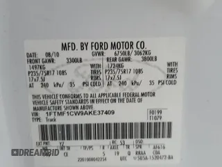 2010 Ford F-150 XL с VIN 1FTMF1CW9AKE37409, выставлен на аукционе Copart как лот 79657874 с пробегом 205 344 миль миль и Списание • Salvage title. История ставок и продаж доступна на DreamBid. Изображение 12.