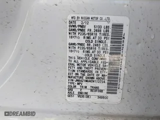 2012 Nissan Murano SL with VIN JN8AZ1MU4CW112724, listed as a IAAI auction lot 41861487 with 155,317 mi miles. Bid and sale history available at carsss.com. Image 9.