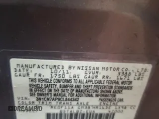 2012 Nissan Versa SV z VIN 3N1CN7AP9CL844342, wystawiony jako Copart lot #58189945 z przebiegiem 71 537 mil mil oraz Szkoda całkowita • Salvage title. Historia ofert i sprzedaży dostępna na DreamBid. Obrazek 12.