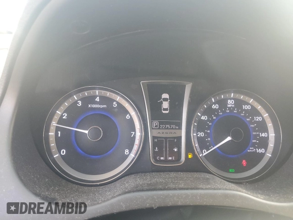 2012 Hyundai Azera with VIN KMHFH4JG0CA168916, listed as a Copart auction lot 53183675 with 227,570 mi miles and Clean title. Bid and sale history available at DreamBid. Image 9.
