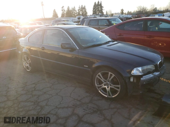 2002 BMW 3 Series 330Ci with VIN WBABN53422PH00697, listed as a Copart auction lot 42816245 with 187,159 mi miles and Salvage Title. Bid and sale history available at carsss.com. Image 4.