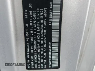 2013 Volkswagen Eos Sport с VIN WVWBW8AH4DV001901, выставлен на аукционе Copart как лот 49924065 с пробегом 60 200 миль миль и Чистый • Clean title. История ставок и продаж доступна на DreamBid. Изображение 12.