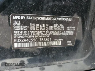 2012 BMW X5 35i z VIN 5UXZV4C55CL765391, wystawiony jako Copart lot #63816295 z przebiegiem 105 853 mil mil oraz Czysty tytuł • Clean title. Historia ofert i sprzedaży dostępna na DreamBid. Obrazek 13.