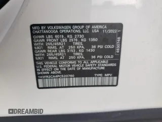 2023 Volkswagen Atlas SEL Premium R-Line with VIN 1V2FR2CA4PC520760, listed as a Copart auction lot 71956294 with 31,164 mi miles and Salvage title. Bid and sale history available at DreamBid. Image 13.