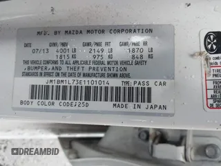 2014 Mazda 3 i Touring z VIN JM1BM1L73E1101014, wystawiony jako IAAI lot #42472127 z przebiegiem 121 426 mil mil oraz . Historia ofert i sprzedaży dostępna na DreamBid. Obrazek 9.
