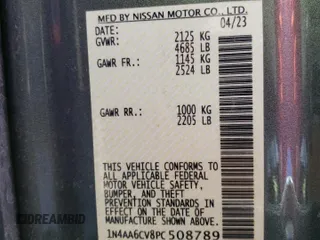 2023 Nissan Maxima SV z VIN 1N4AA6CV8PC508789, wystawiony jako Copart lot #53299395 z przebiegiem 39 005 mil mil oraz Szkoda całkowita • Salvage title. Historia ofert i sprzedaży dostępna na DreamBid. Obrazek 13.