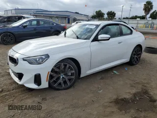 2023 BMW 2 Series 230i with VIN 3MW23CM06P8D79322, listed as a Copart auction lot 72032434 with 7,023 mi miles and Salvage Title. Bid and sale history available at carsss.com. Image 1.