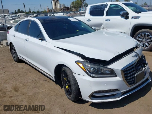 2018 Genesis G80 3.8L z VIN KMHGN4JE1JU225986, wystawiony jako IAAI lot #39921592 z przebiegiem 30 509 mil mil oraz . Historia ofert i sprzedaży dostępna na DreamBid. Obrazek 1.
