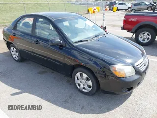 2009 Kia Spectra EX with VIN KNAFE221495631702, listed as a IAAI auction lot 41875896 with 234,550 mi miles. Bid and sale history available at carsss.com. Image 1.