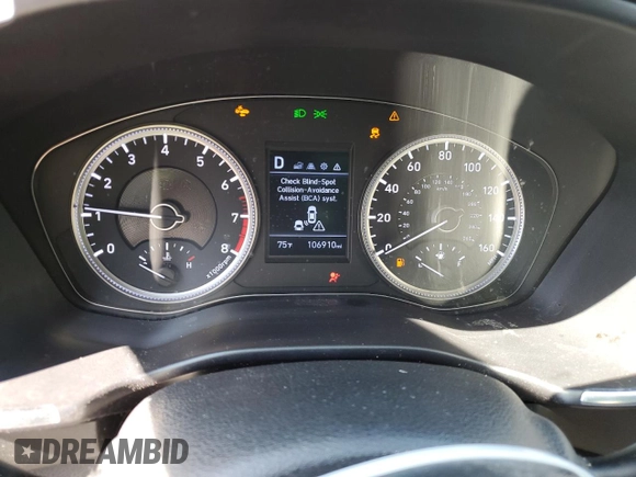 2019 Hyundai Santa Fe SE with VIN 5NMS23AD6KH104064, listed as a Copart auction lot 47028835 with 106,910 mi miles and Non Repairable. Bid and sale history available at DreamBid. Image 9.