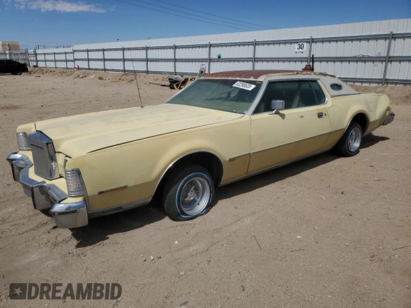 1974 Lincoln Continental with VIN 4Y89A889444, listed as a Copart auction lot 63290635 with 4,439 mi miles and Clean title. Bid and sale history available at DreamBid. Image 1.