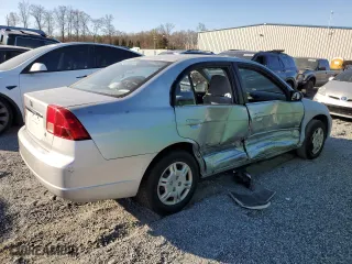 2002 Honda Civic LX with VIN 2HGES16502H572761, listed as a Copart auction lot 50168235 with 248,045 mi miles and Salvage Title. Bid and sale history available at carsss.com. Image 3.