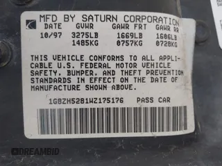 1998 Saturn SL with VIN 1G8ZH5281WZ175176, listed as a IAAI auction lot 41991139 with 214,374 mi miles and . Bid and sale history available at DreamBid. Image 9.