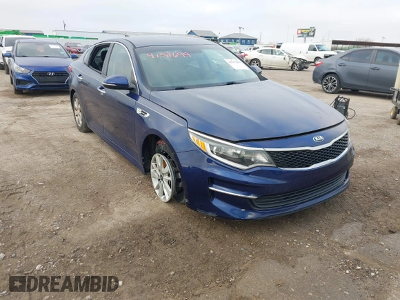 2018 Kia Optima S with VIN 5XXGT4L33JG214404, listed as a IAAI auction lot 41517699 with 91,740 mi miles and . Bid and sale history available at DreamBid. Image 1.