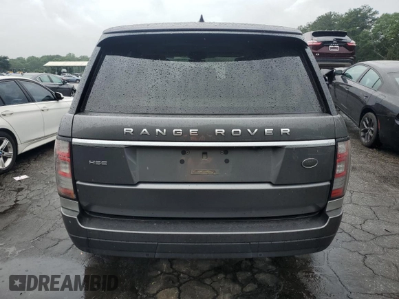 2017 Land Rover Range Rover HSE with VIN SALGS2FV2HA341048, listed as a Copart auction lot 58291295 with 135,135 mi miles and Salvage title. Bid and sale history available at DreamBid. Image 6.