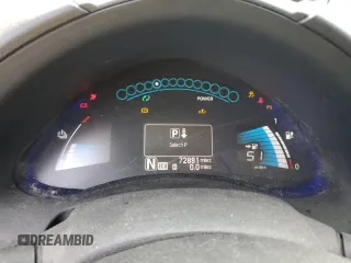 2013 Nissan LEAF SV with VIN 1N4AZ0CP1DC408729, listed as a Copart auction lot 57036265 with 72,881 mi miles and Salvage title. Bid and sale history available at DreamBid. Image 9.