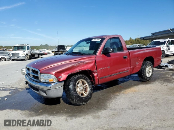 1999 Dodge Dakota SLT with VIN 1B7FL26XXXS263080, listed as a Copart auction lot 76882994 with 0 mi miles and Salvage Title. Bid and sale history available at carsss.com. Image 1.
