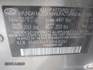 2018 Hyundai Sonata Limited with VIN 5NPE34AF6JH670261, listed as a IAAI auction lot 41350253 with 120,075 mi miles. Bid and sale history available at carsss.com. Image 9.