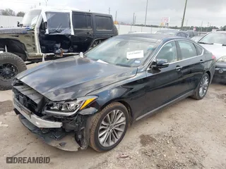 2015 Hyundai Genesis 3.8L with VIN KMHGN4JE3FU032746, listed as a IAAI auction lot 41530007 with 114,430 mi miles. Bid and sale history available at carsss.com. Image 2.