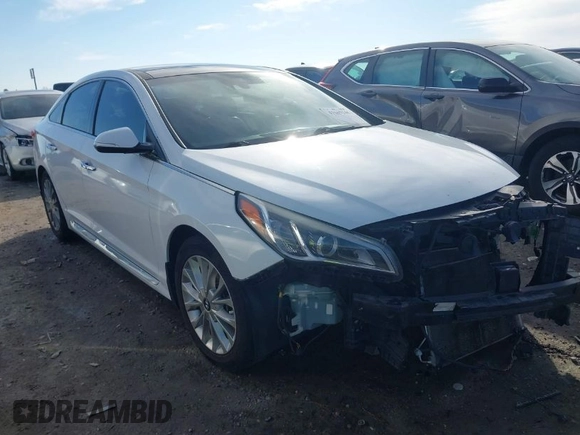 2015 Hyundai Sonata 2.4L Sport with VIN 5NPE34AF7FH035377, listed as a IAAI auction lot 41669248 with 155,385 mi miles. Bid and sale history available at carsss.com. Image 1.