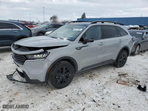 2022 Kia Sorento X-Line S with VIN 5XYRLDLC7NG142360, listed as a Copart auction lot 42217865 with 49,116 mi miles and Non Repairable. Bid and sale history available at carsss.com. Image 1.