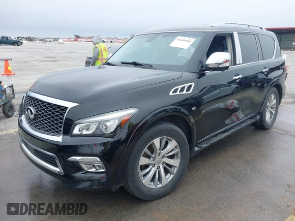 2015 Infiniti QX80 with VIN JN8AZ2NF2F9573817, listed as a IAAI auction lot 41640980 with 141,945 mi miles and . Bid and sale history available at DreamBid. Image 2.