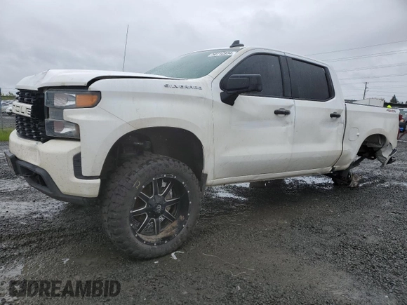 2019 Chevrolet Silverado 1500 Custom with VIN 3GCPYBEH7KG227329, listed as a Copart auction lot 50712934 with 99,428 mi miles and Salvage Title. Bid and sale history available at DreamBid. Image 1.