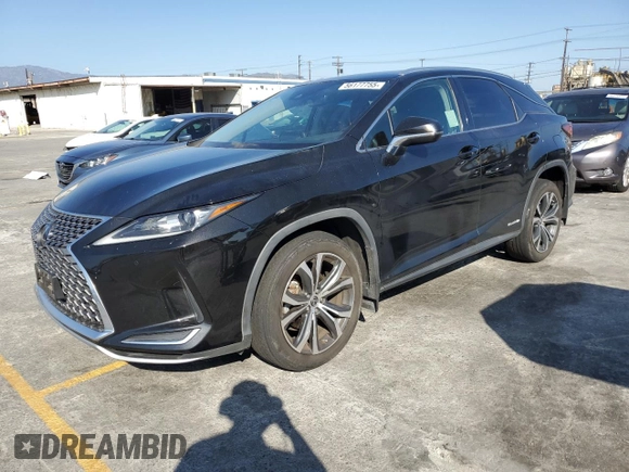2022 Lexus RX 450h with VIN 2T2HGMDA2NC090365, listed as a Copart auction lot 56177755 with 49,583 mi miles and Salvage title. Bid and sale history available at DreamBid. Image 1.