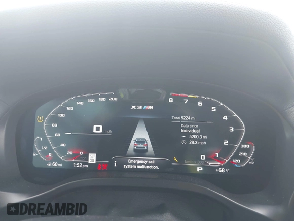 2024 BMW X3 M with VIN 5YM13EC07R9V73692, listed as a IAAI auction lot 41944954 with 5,224 mi miles and . Bid and sale history available at DreamBid. Image 7.