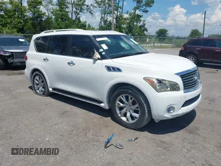 2012 Infiniti QX56 8-passenger with VIN JN8AZ2NC7C9317383, listed as a IAAI auction lot 42869785 with 144,666 mi miles and . Bid and sale history available at DreamBid. Image 1.