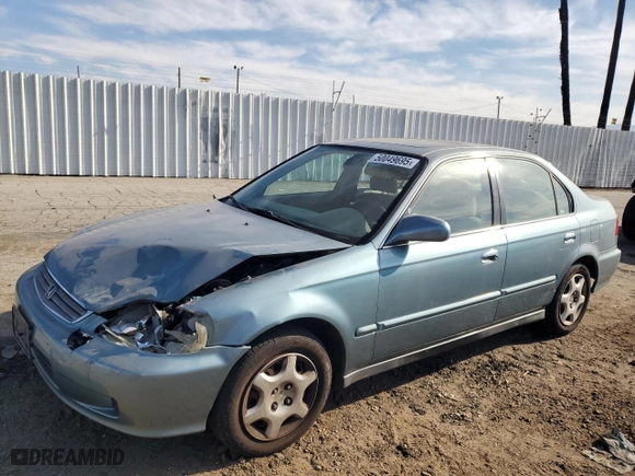 2000 Honda Civic EX with VIN 1HGEJ8649YL045994, listed as a Copart auction lot 50049695 with 119,083 mi miles and Salvage Title. Bid and sale history available at carsss.com. Image 1.
