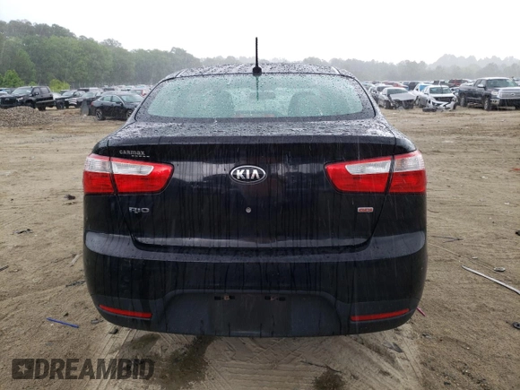 2015 Kia Rio LX with VIN KNADM4A36F6461146, listed as a Copart auction lot 54969204 with 74,501 mi miles and Salvage Title. Bid and sale history available at carsss.com. Image 6.