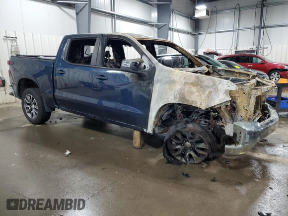 2021 Chevrolet Silverado 1500 LT with VIN 3GCUYDET5MG224130, listed as a Copart auction lot 54740144 with 0 mi miles and Non Repairable. Bid and sale history available at carsss.com. Image 4.