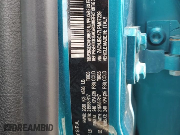 2020 Jeep Renegade Trailhawk z VIN ZACNJBC17LPM07229, wystawiony jako Copart lot #53372685 z przebiegiem 69 061 mil mil oraz Szkoda całkowita • Salvage title. Historia ofert i sprzedaży dostępna na DreamBid. Obrazek 15.