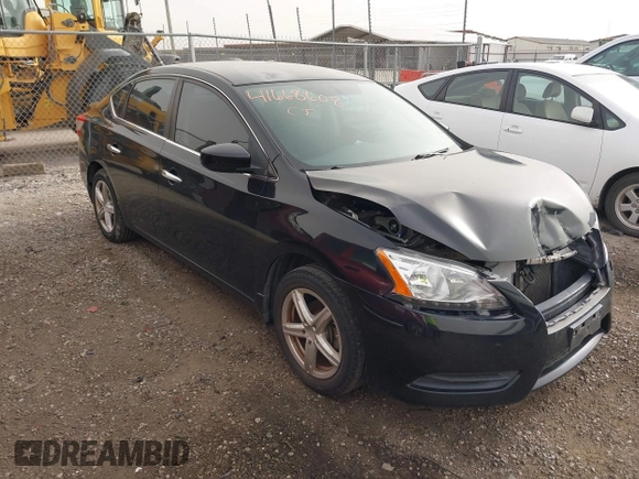 2013 Nissan Sentra SV with VIN 1N4AB7AP9DN906696, listed as a IAAI auction lot 41668608 with 72,207 mi miles. Bid and sale history available at carsss.com. Image 1.