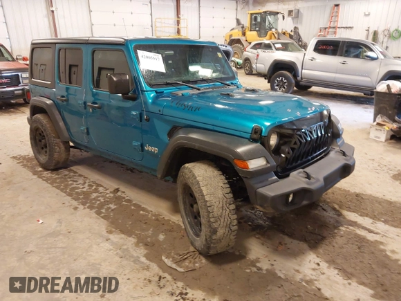 2019 Jeep Wrangler Unlimited Sport Altitude with VIN 1C4HJXDG0KW617379, listed as a IAAI auction lot 42005517 with 91,296 mi miles and . Bid and sale history available at DreamBid. Image 1.